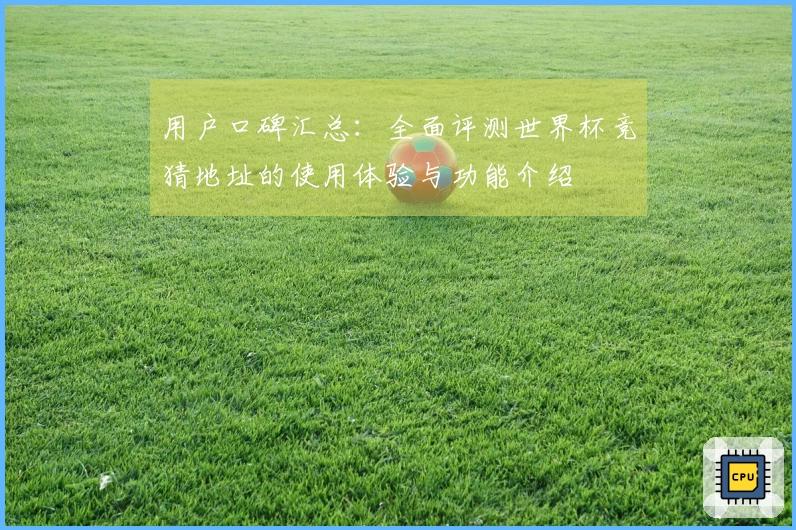 用户口碑汇总：全面评测世界杯竞猜地址的使用体验与功能介绍